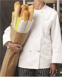 Chef Designs 403 Eight Pearl Button Chef Coat - 7 oz. 65/35 Poly/Cotton Twill Double-Breasted Chef Coat with Vented Cuffs | S-5XL
