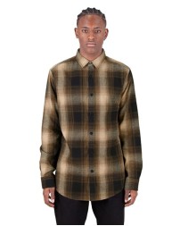 Shaka Wear SHHFS Plaid Flannel Overshirt - 5.9 oz. 60/40 Cotton/Poly Heavy Knit Soft Peach Wash OEKO-TEX | S-5XL