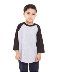 Shaka Wear SHRAGY Youth Three-Quarter Sleeve Raglan - 6 oz. 100% USA Cotton 18 Singles Contrast Raglan | Youth XXS-XL