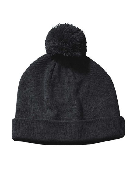 Big Accessories BX028 Pom Cuffed Beanie – 100% Acrylic Knit Double-Layer | Top Pom | 8