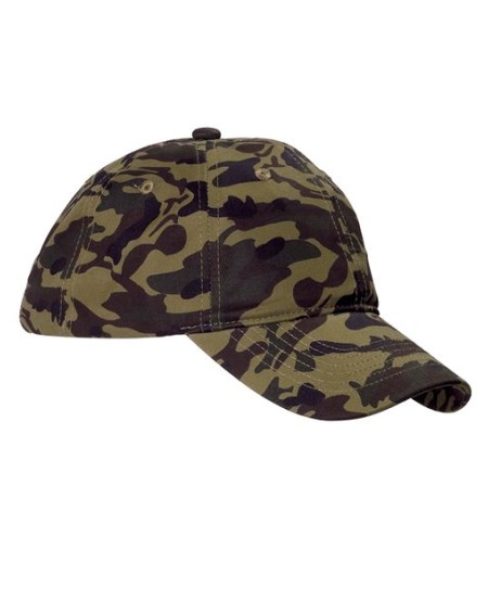 Big Accessories BX018 Camo Cap – 100% Cotton Twill | Unstructured 6-Panel Low-Profile | Camo Print | Sewn Eyelets | D-Ring Slider Closure | OSFM