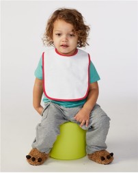 Rabbit Skins 1003 Infant Contrast Trim Terry Bib – 10.5 oz. 100% Cotton Terry | 12
