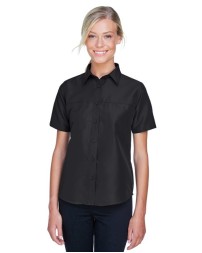 Harriton M580W Women's Key West Short Sleeve Performance Staff Shirt – 3.5 oz. 100% Polyester Ripstop | XS–3XL