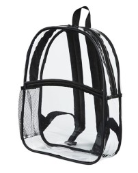BAGedge BE259 Clear PVC Stadium Backpack – Transparent PVC Backpack with Padded Straps & Side Mesh Pockets | One Size