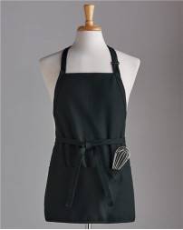 Chef Designs TT32 Short Premium Bib Apron - 7.5 oz. 65/35 Poly/Cotton Adjustable Neck Three-Section Front Pouch Pocket Short Bib Apron