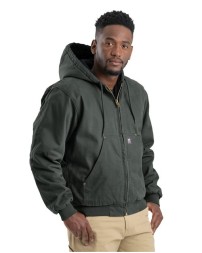 Berne Apparel HJ375T Men's Tall Heartland Washed Cotton Duck Hooded Jacket – 12 oz. Super-Duty Cotton Duck with Heavyweight Quilted Liner | Tall Sizing | LEED-Certified Factory