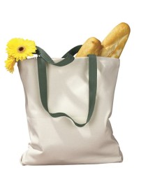 BAGedge BE010 Canvas Tote with Contrast-Color Handles – 12 oz. 100% Cotton Canvas Tote with Nylon Web Handles | One Size