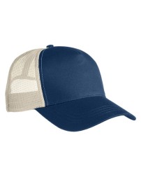econscious EC7093 Hemp Blend Trucker Cap – Front 55/45 Hemp/Cotton | Back 100% Recycled Polyester Mesh | Structured Six-Panel | Curved Bill | Snap Closure