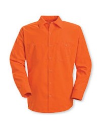 Red Kap SS14 Men's Enhanced Visibility Long Sleeve Work Shirt – 5 oz. 100% Polyester, ANSI Type R Class 2/3, UPF 40