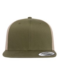 YP Classics 6609 Retro High Profile Trucker Cap – 74/26 Polyester/Cotton Structured High-Profile Flat Bill