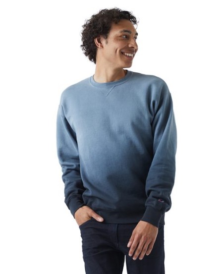 Champion CD400D Unisex Dip Dye Crewneck Sweatshirt – 10 oz. 90/10 Cotton/Polyester Garment-Dyed Crewneck | S–3XL