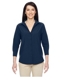 Harriton M610W Women's Paradise Three-Quarter Pullover Sleeve Performance Shirt – 2.36 oz. 100% Polyester | Multiple Sizes
