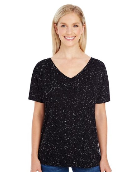 Threadfast Apparel 203FV Women's Tri-Blend Fleck V-Neck T-Shirt – 4.2 oz. 50/25/25 Polyester/Cotton/Rayon | S–2XL