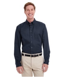 Harriton M581T Men's Tall Foundation Cotton Twill Shirt with Teflon – 6.05 oz. 100% Cotton Twill Tall Shirt | XLT–3XLT