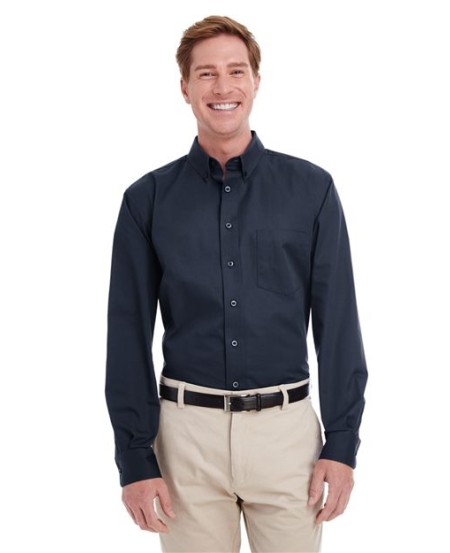 Harriton M581T Men's Tall Foundation Cotton Twill Shirt with Teflon – 6.05 oz. 100% Cotton Twill Tall Shirt | XLT–3XLT