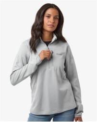 Columbia 213624 Womens Essential Hike Grid Fleece Half-Zip Pullover - 100% Recycled Polyester Grid Back Fleece Omni-Wick Zippered Chest Pocket Binding | XS-XXL