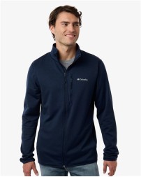 Columbia 213684 Mens Essential Hike Grid Fleece Full-Zip - 100% Recycled Polyester Grid Back Fleece Omni-Wick Binding on Cuffs Hem Collar Zippered Chest Pocket | S-3X