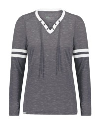 Holloway 223246 Women's Eco Revive Monterey Long Sleeve V-Neck T-Shirt – 95/5 Recycled Polyester/Cotton Ladies' Long Sleeve V-Neck Tee