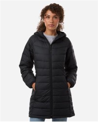 Columbia 217748 Womens Powder Lite II Mid Jacket Puffer Coat - 100% Polyester Omni-Heat Lining Thermarator Recycled Insulation Omni-Shield Attached Hood Droptail | S-XXL