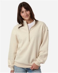 Columbia 216515 Womens Aldermore Half-Zip Pullover - 60/40 Cotton/Polyester Oversized Relaxed Fit Standing Collar Ribbed Cuffs Hem | XS-XXL