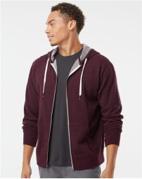 Independent Trading Co. PRM90HTZ Unisex Heathered French Terry Full-Zip Hooded Sweatshirt – 7.5 oz. Unisex Full-zip hoodie | XS–2XL