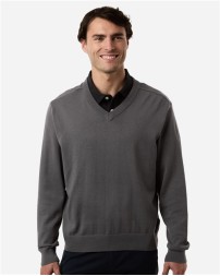 Devon & Jones DG445 Men's New Classics® V-Neck Sweater – 7 oz. 60% BCI Cotton/40% Recycled Polyester, 12 Gauge | S–4XL