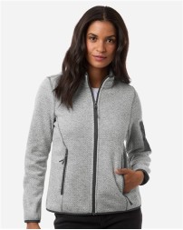 North End NE730W Women's Jasper Full-Zip Fleece Jacket – 9 oz. 100% Recycled Polyester Two-Tone Jacquard Fleece | Women's