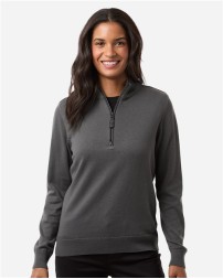Devon & Jones DG446W Women's New Classics® Quarter-Zip Sweater – 7 oz. 60% BCI Cotton/40% Recycled Polyester, 12 Gauge | XS–3XL