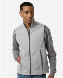 North End NE731 Men's Jasper Jacquard Fleece Vest – 9 oz. 100% Recycled Polyester Two-Tone Jacquard Fleece