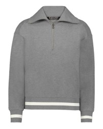 Holloway 223782 Women's Heritage Prep Quarter-Zip Pullover – 9 oz. 51/45/4 Poly/Cotton/Spandex French Terry Cropped Quarter-Zip | XS–2XL