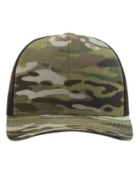 Richardson 112PT Printed Tactical Trucker Cap - 50/50 Nylon/Polyester NYCO Ripstop, No Crown Button | OSFM Snapback