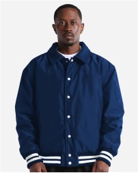 Shaka Wear SHCVBJ Collared Varsity Jacket - Heavyweight Nylon Shell, Structured Collar, Varsity Rib | S-3XL