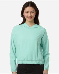 CORE365 CE520LW Women's UltraUVP Shoreline Long-Sleeve Hooded Pullover – 3 oz. 100% Recycled Polyester | XS–3XL