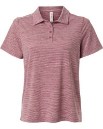 Team 365 TT125W Women's Relay Heathered Stripe Polo – 5 oz. Recycled Polyester/Spandex | XS–3XL