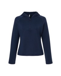 Team 365 TT200W Women's Qualify Quarter-Zip Hooded Pullover – 6 oz. Recycled Polyester/Spandex | XS–3XL