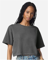American Apparel 1302GD Women's Garment-Dyed Heavyweight Cropped Tee – 6 oz. 100% Cotton Boxy Crop with Rolled Shoulder | S–2XL