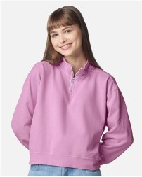 Comfort Colors 1580L Garment-Dyed Women's Mid-Length Quarter-Zip Sweatshirt – 9.5 oz. Cotton Fleece | S–2XL