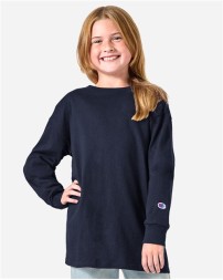 Champion CH1751 Youth Long Sleeve T-Shirt – 5.3 oz. 100% U.S. Cotton | Youth XS–XL