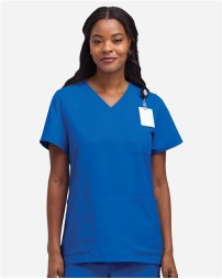 Hanes HSB002 Women's V-Neck 3 Pocket Scrub Top – 4.5 oz. 100% Polyester Cool Comfort® | S–5XL