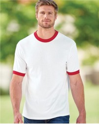 Augusta Sportswear 710 Unisex 50/50 Ringer T-Shirt – 4.8 oz. 50/50 Polyester/Cotton Jersey Knit Contrast Collar Ringer Tee