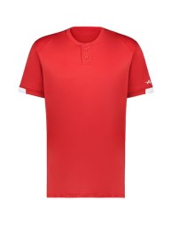 Alleson Athletic 7950 On The Rise Two Button Jersey – 100% Polyester Interlock Moisture-Wicking Baseball Jersey | Unisex Sizing