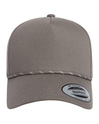 YP Classics 5079BD Retro Cotton Blend Five-Panel Rope Cap – 100% Cotton | High-Profile | Permacurv® Bill | OSFA