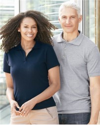 Bayside 1050 Women's USA-Made V-Neck Polo – 6.2 oz. 100% Combed Cotton Piqué Women's Polo | XS–2XL