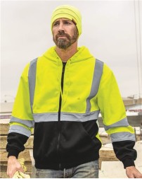 Kishigo JS102-103 Unisex Hi-Vis Full-Zip Hooded Sweatshirt – Unisex Full-Zip Hooded Sweatshirt | M–5XL | ANSI/ISEA 107-2015/2020 Class 3