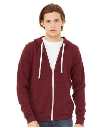 BELLA CANVAS 3909 Unisex Triblend Sponge Fleece Full-Zip Hoodie Sweatshirt – 8.2 oz. 50/37.5/12.5 Poly/Airlume Cotton/Rayon Triblend Fleece Full-Zip | XS–2XL