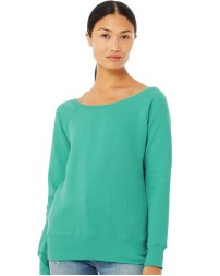 BELLA CANVAS 7501 Women's Sponge Fleece Wide Neck Sweatshirt – 8 oz. 60/40 Airlume Cotton/Poly Wide-Neck Sponge Fleece Pullover with Wide Ribbed Trim