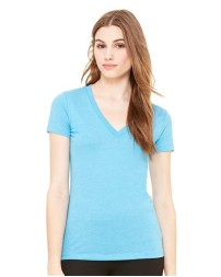 BELLA CANVAS 8435 Women's Triblend Deep V-Neck Tee – 3.8 oz. 50/25/25 Poly/Airlume Cotton/Rayon Women's Slim-Fit Triblend Deep V-Neck Tee
