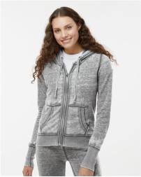 J. America 8913 Women's Zen Fleece Full-Zip Hooded Sweatshirt – 7 oz. Women's full-zip hoodie | XS–2XL