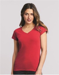 Gildan 64V00L Women's Softstyle® V-Neck T-Shirt – 4.5 oz. 100% Ring-Spun Cotton 30 Singles | V-Neck | Women's Semi-Fitted | High Stitch Density | Better Cotton | OEKO-TEX