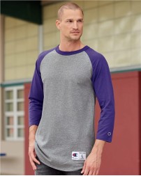 Champion T137 Unisex Raglan Sleeve Baseball T-Shirt – 5.2 oz. 100% Cotton Contrast Raglan Baseball Tee | S–3XL